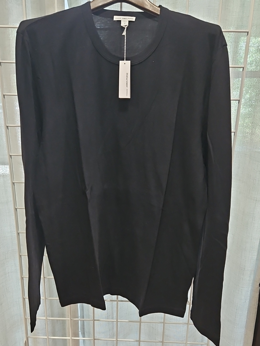 NWT James Perse Black Long Sleeve Crewneck Tee